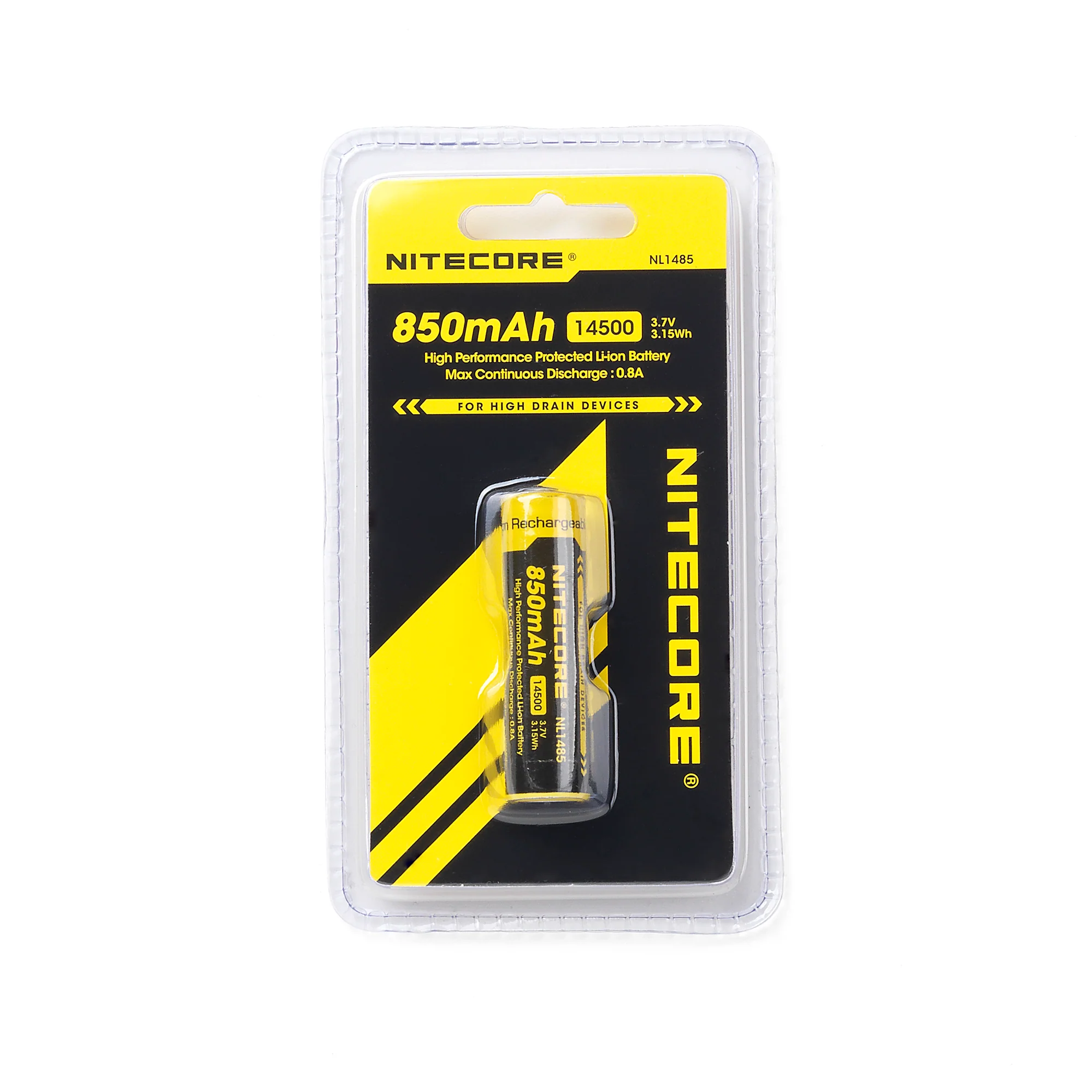 Nitecore NL1485 14500 850mAh Battery - Protected Button Top - Image 4