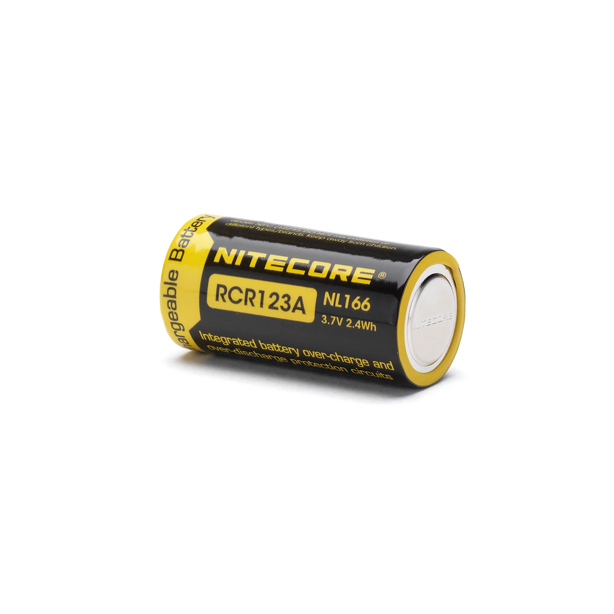 Nitecore NL166 RCR123A 16340 650mAh Battery - Protected Button Top - Image 3