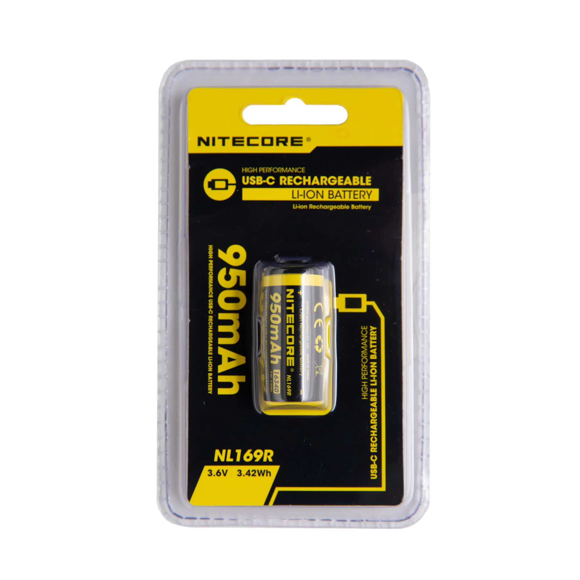 Nitecore NL169R 16340 950mAh Battery - Protected Button Top - Image 4