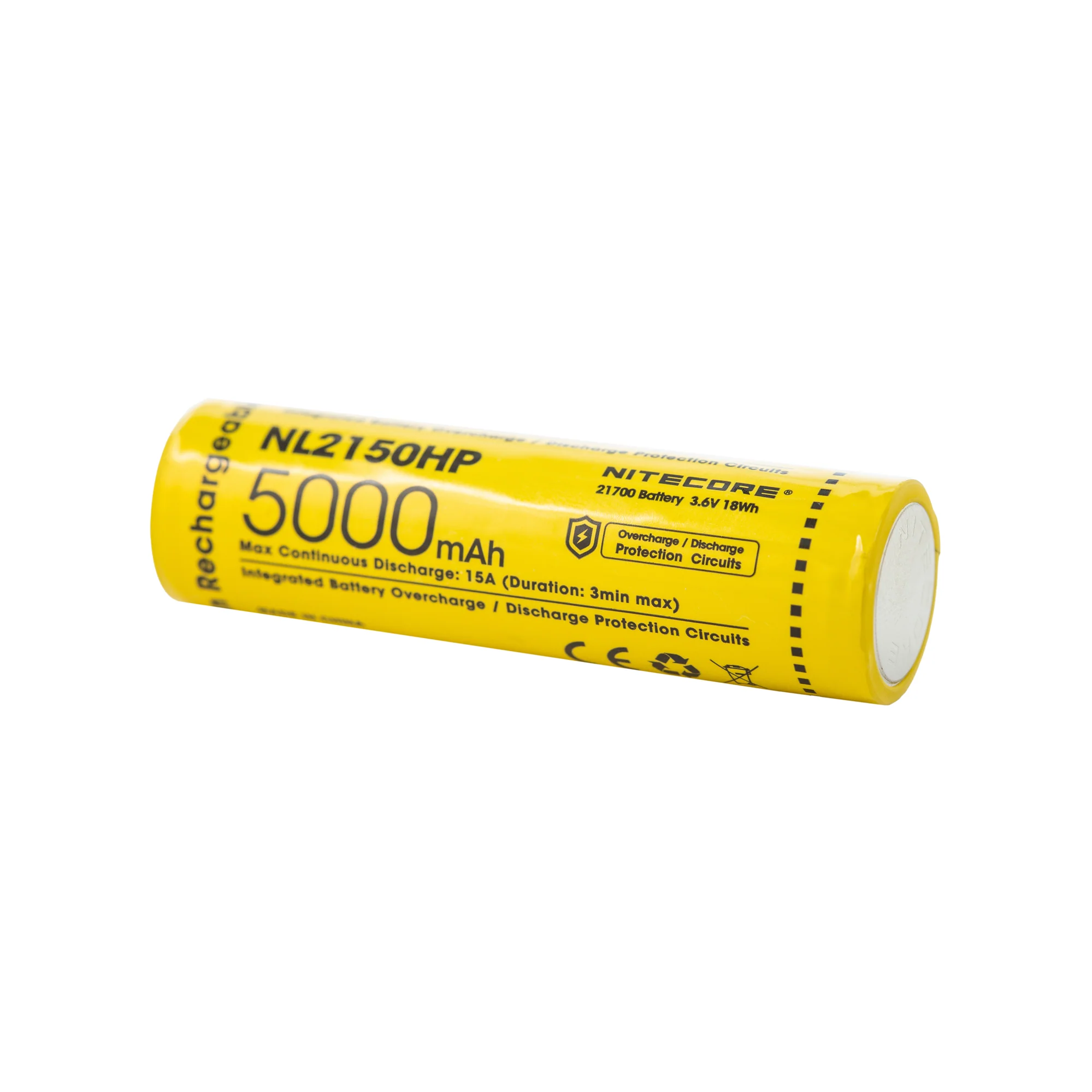 Nitecore NL2150HP 21700 5000mAh 15A Battery - Protected Button Top - Image 3