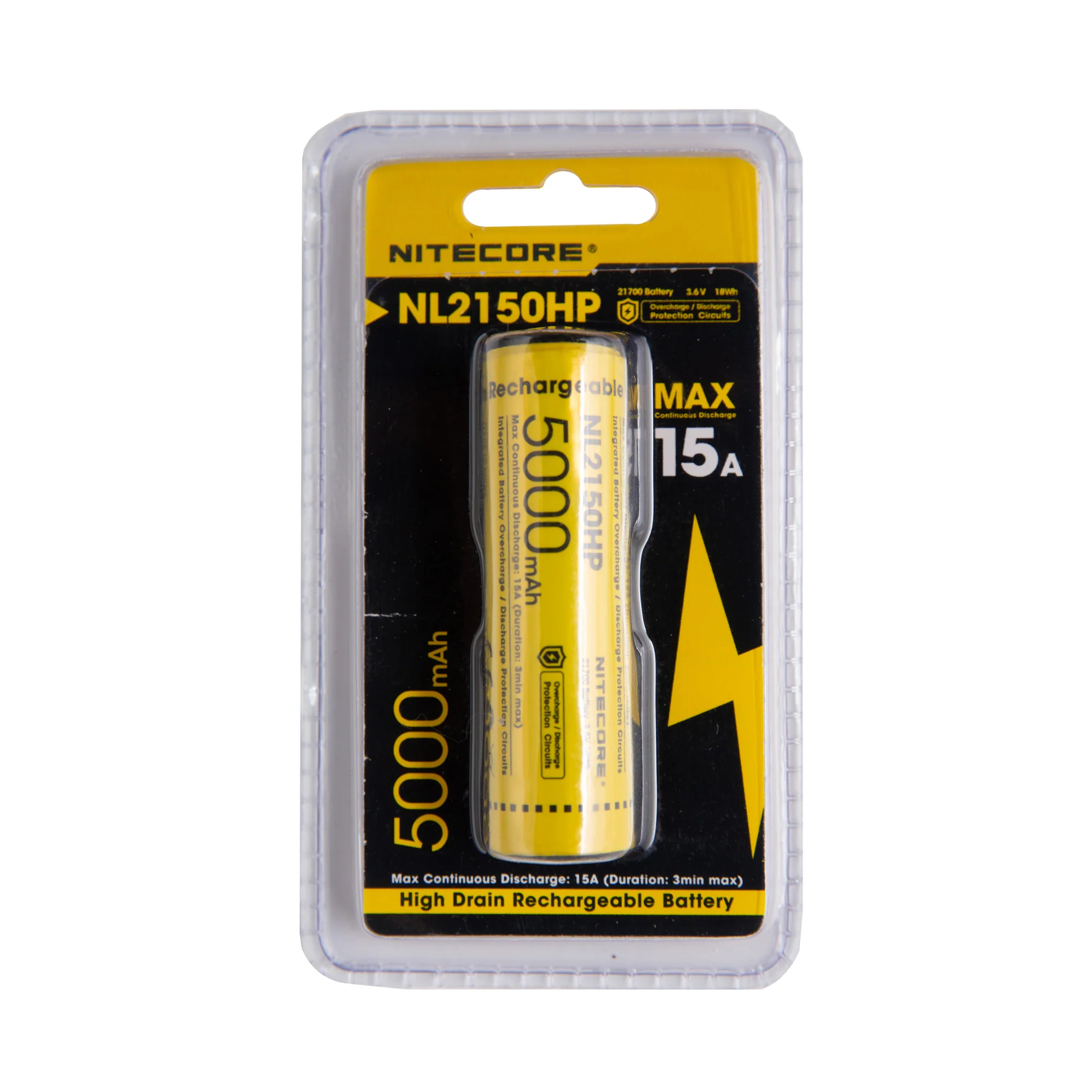 Nitecore NL2150HP 21700 5000mAh 15A Battery - Protected Button Top - Image 4