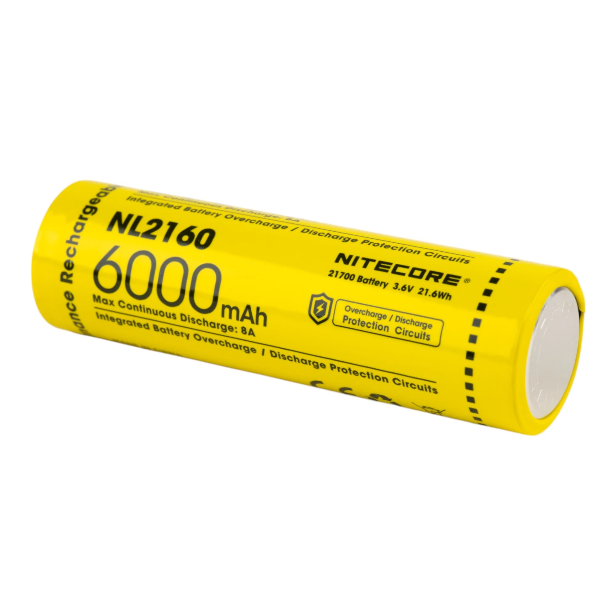Nitecore NL2160 21700 6000mAh 20A Battery - Protected Button Top - Image 3