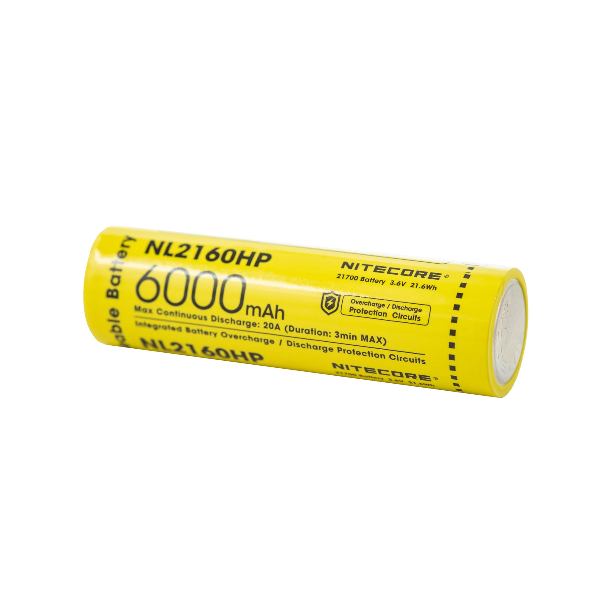 Nitecore NL2160HP 21700 6000mAh 20A Battery - Protected Button Top - Image 3