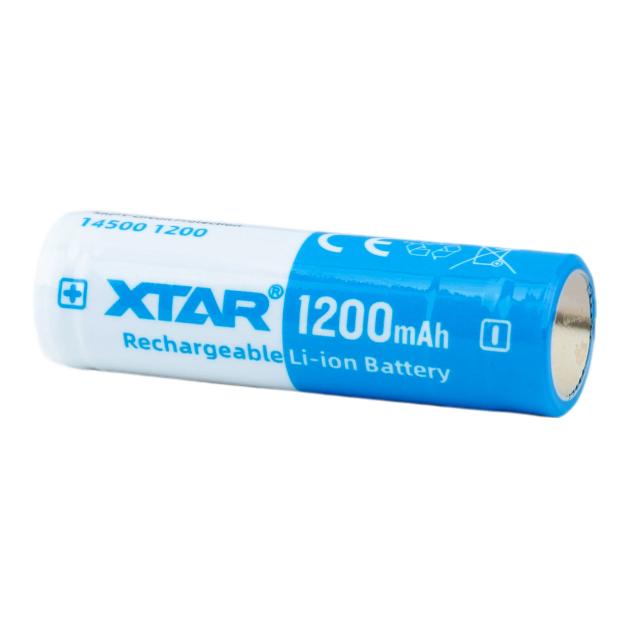 XTAR 14500 1200mAh Battery - Protected Button Top - Image 3