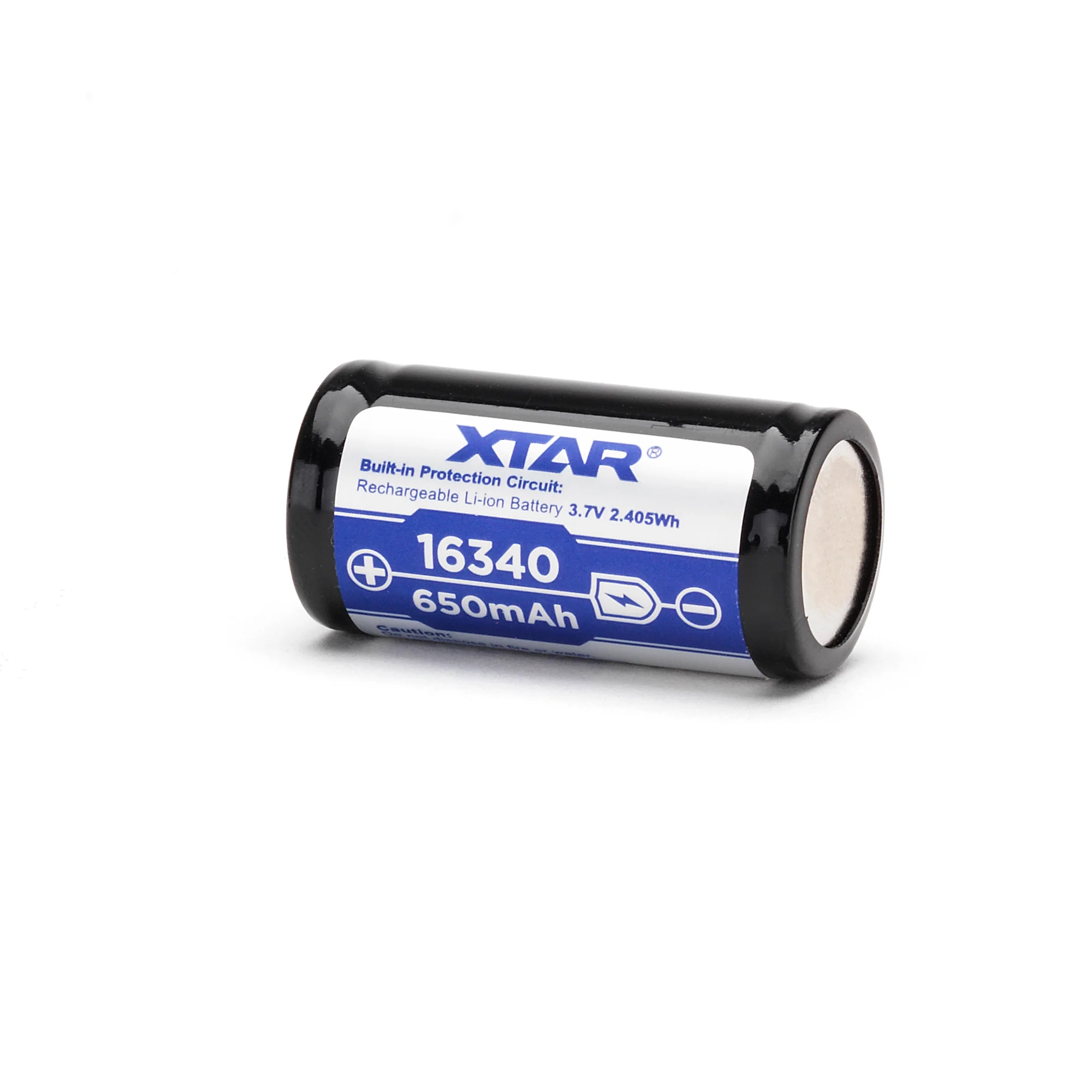 XTAR 16340 650mAh Battery - Protected Button Top - Image 4