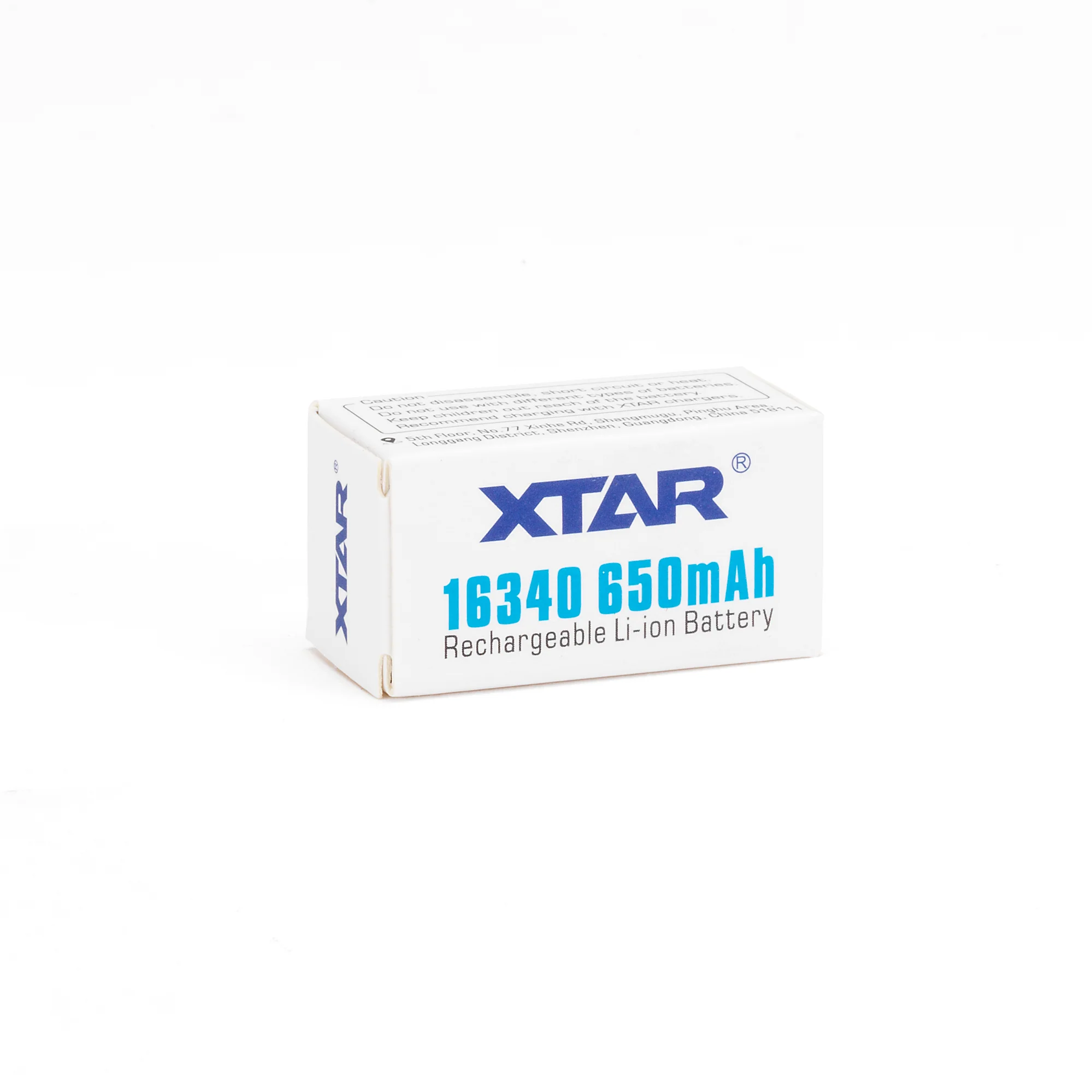 XTAR 16340 650mAh Battery - Protected Button Top - Image 6