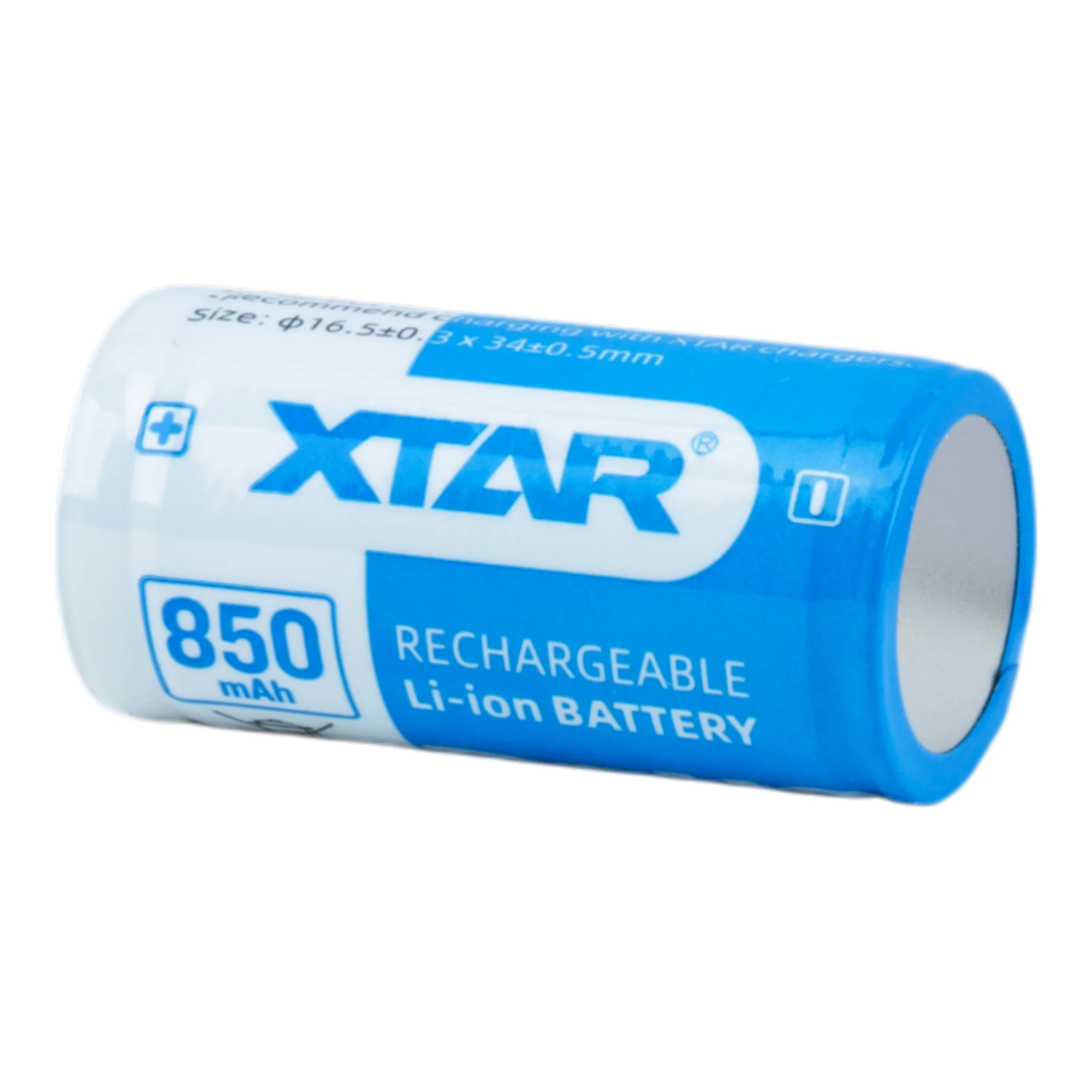 XTAR 16340 850mAh Battery - Protected Button Top - Image 3