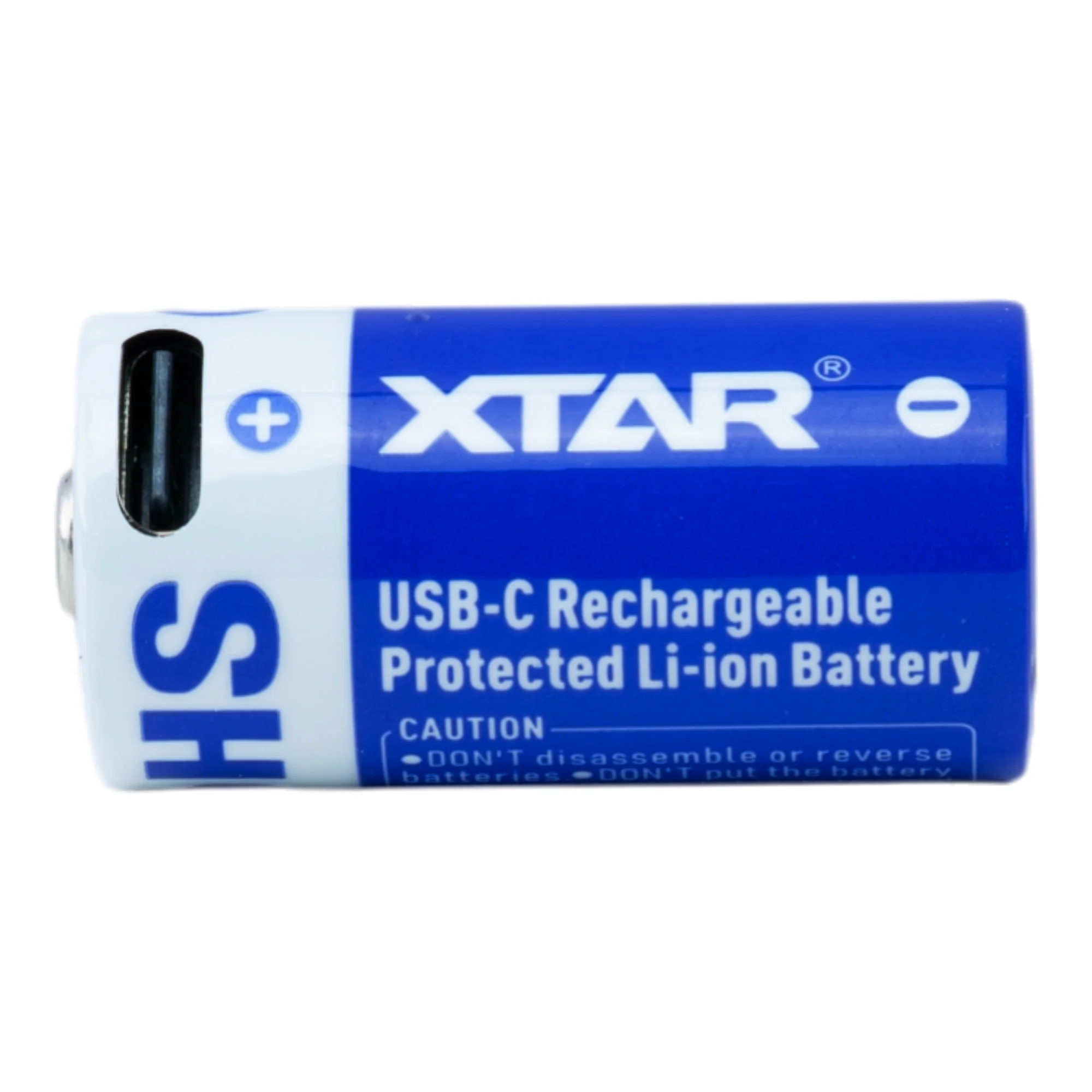 XTAR 3.6V 16340 900mAh USB-C - Protected Button Top - Image 4
